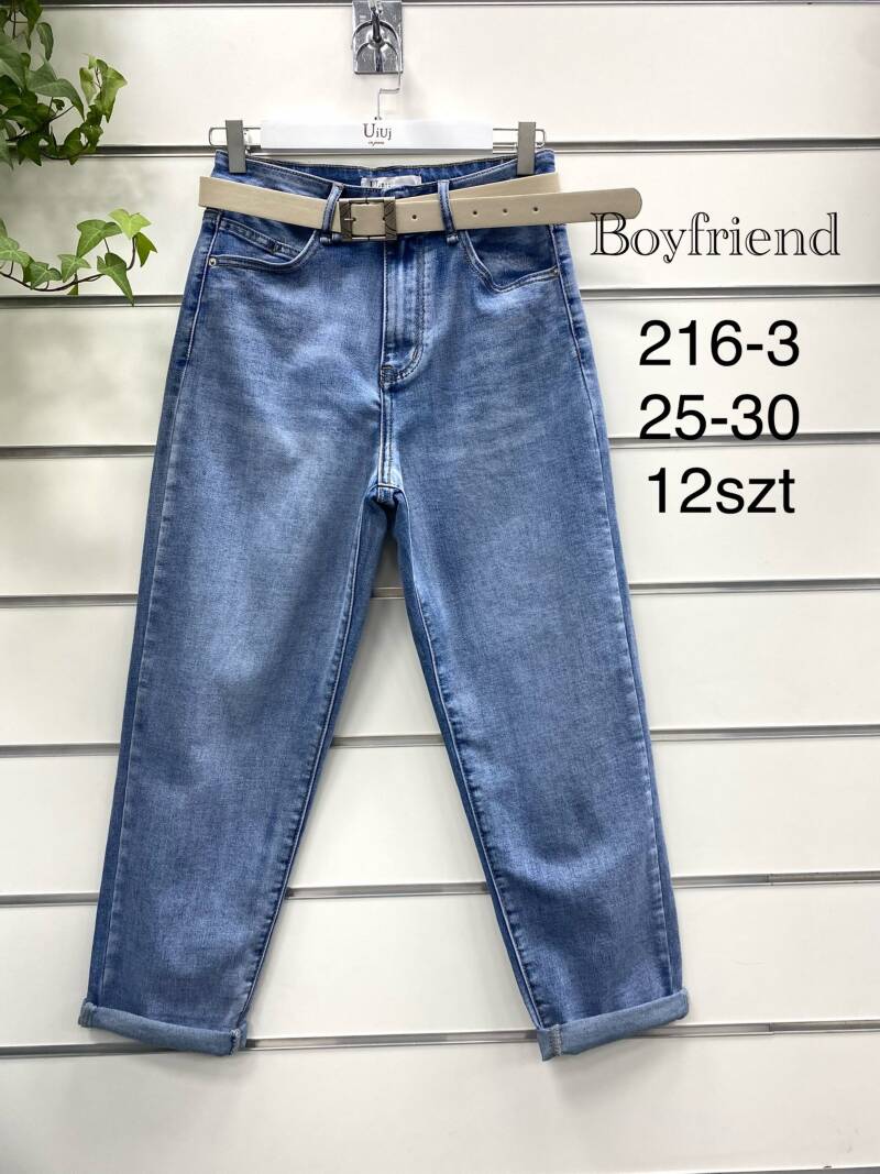 Spodnie damskie jeans Roz 25-30, 1 kolor Paczka 12 szt